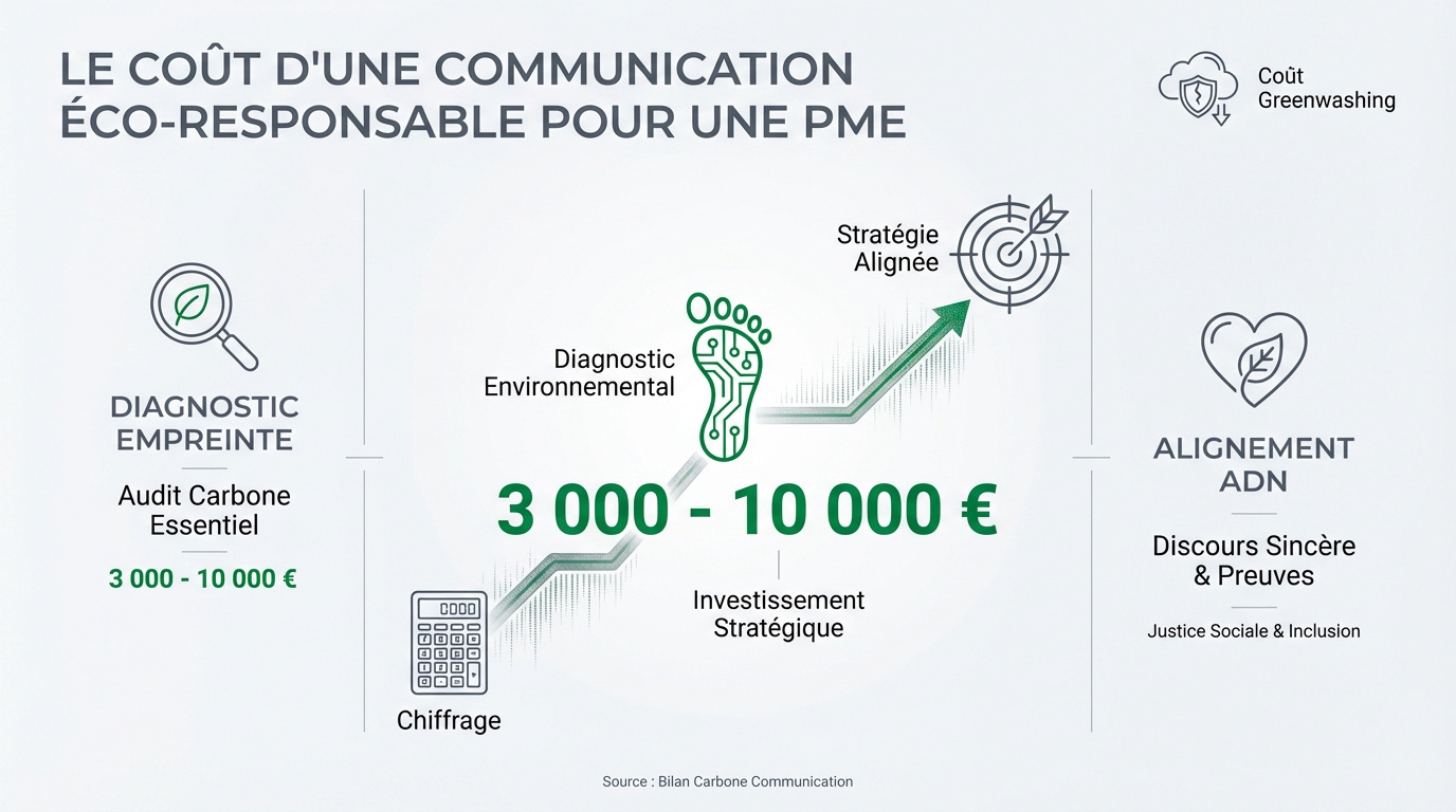 Graphique des coûts d'une stratégie de communication éco-responsable pour une PME