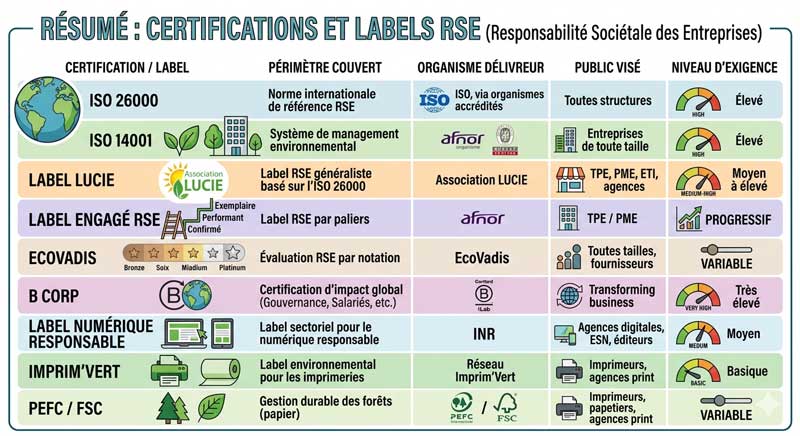 Certifications et labels RSE Certifications et labels RSE